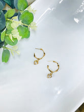 Load image into Gallery viewer, Twisted Hoop &amp; CZ Pendant Stud Earrings - E19-4543
