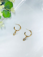 Load image into Gallery viewer, Twisted Hoop &amp; CZ Pendant Stud Earrings - E19-4544