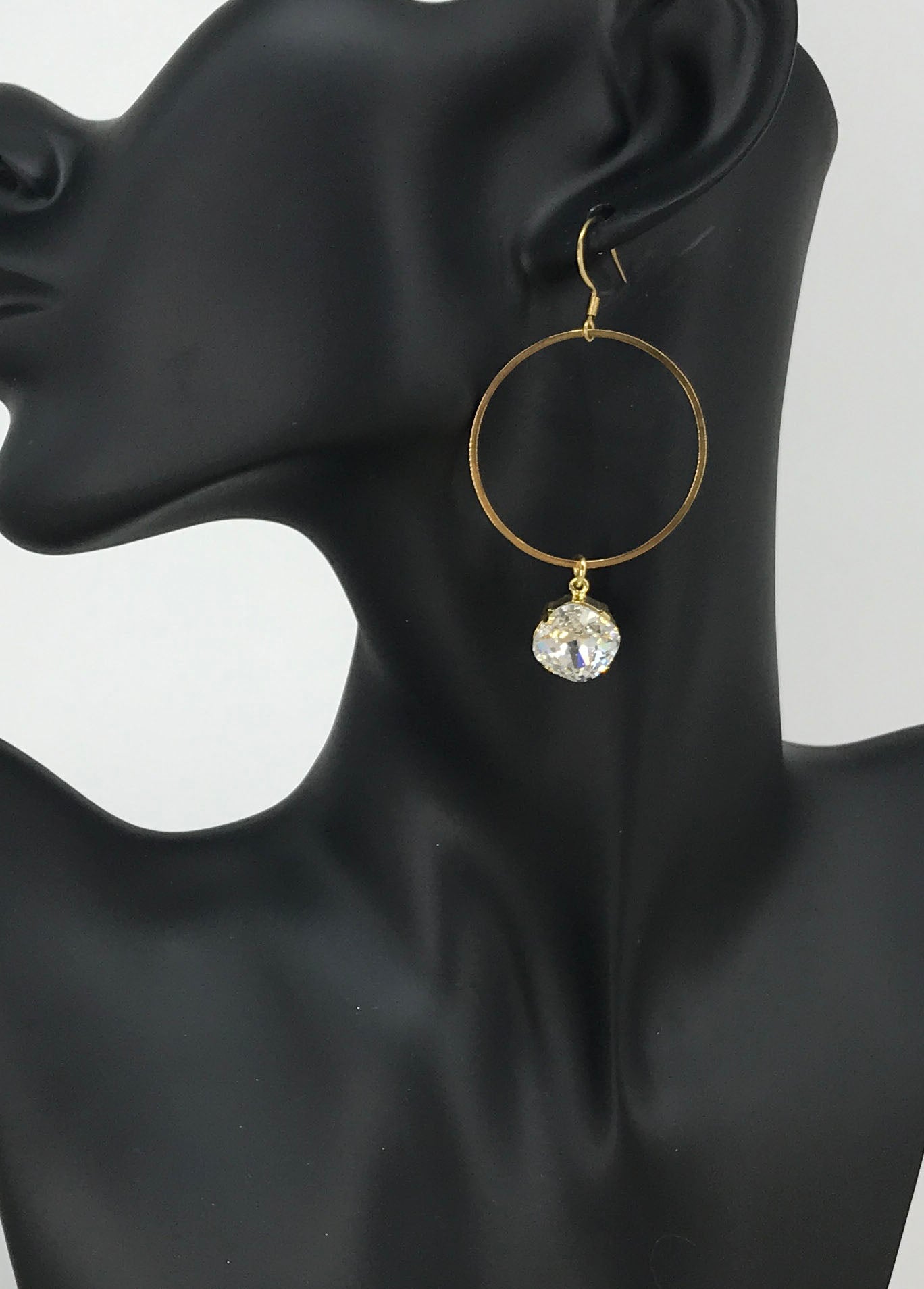 Genuine Crystal & Hoop Earrings - E19-4631