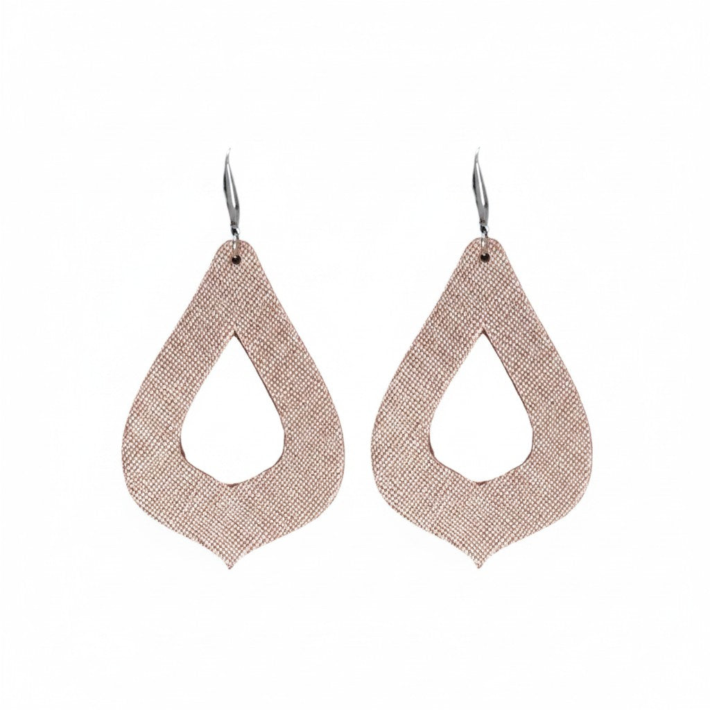 Rose Gold Leather Earrings - E19-464