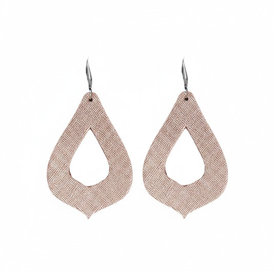 Rose Gold Leather Earrings - E19-464
