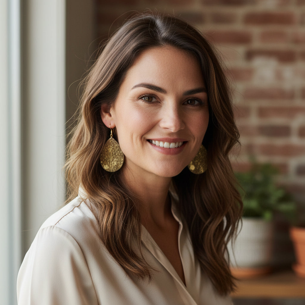 Hair On Leather Earrings - E19-4653