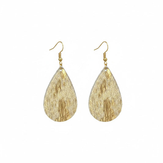 Golden Gleam Shimmer Teardrop Earrings