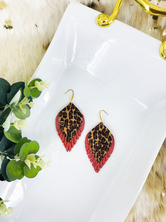 Frenge Layered Genuine Leather Earrings - E19-466