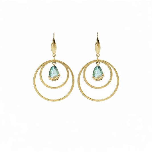 Sea Glass Glow Double Circle Drop Earrings