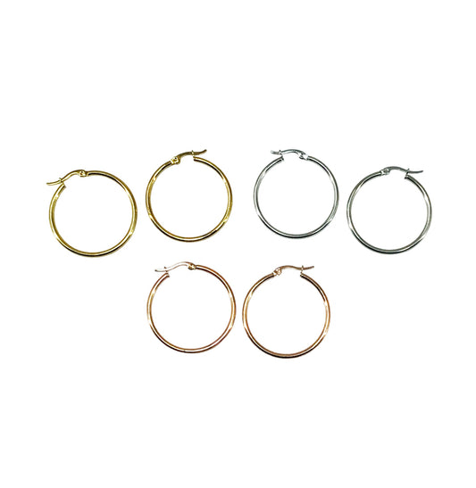 Classic Stainless Steel Hoop Earrings