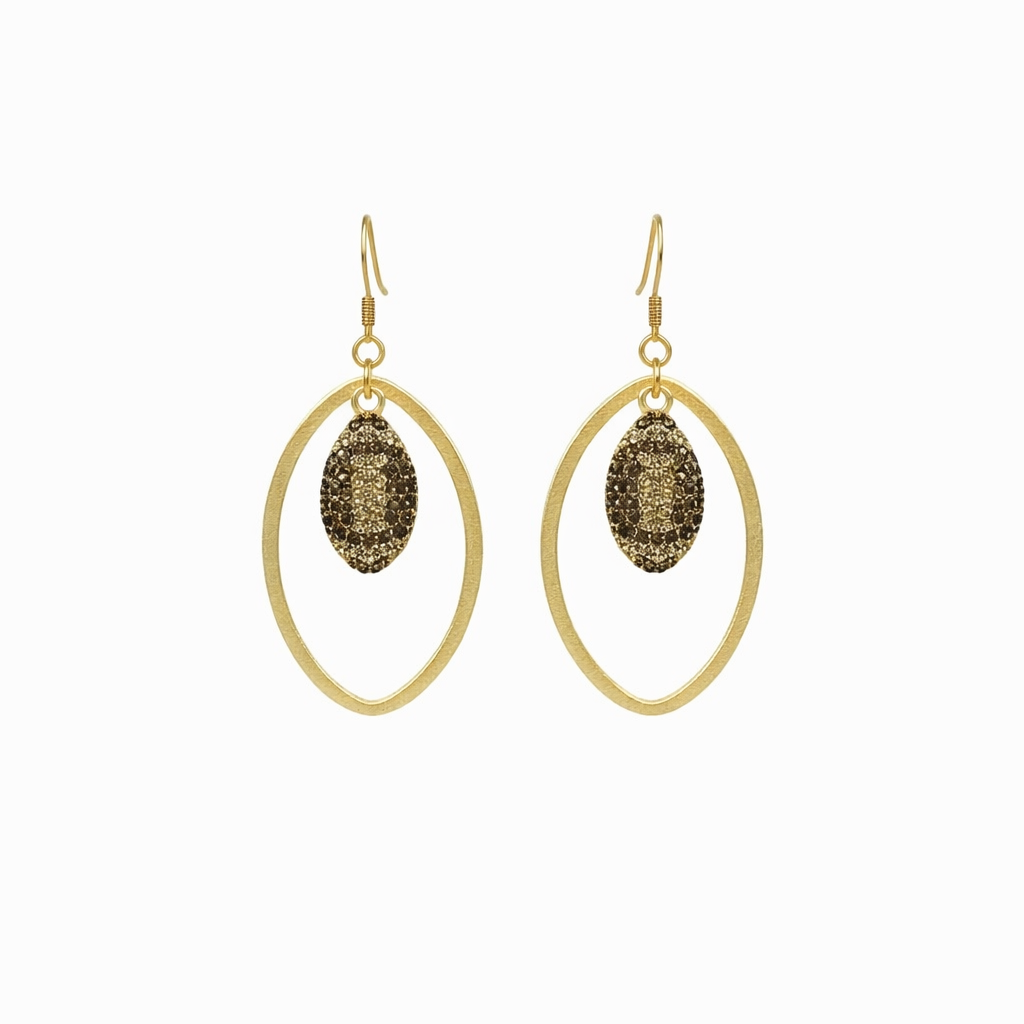 Game Day Glam Football Drop Earrings