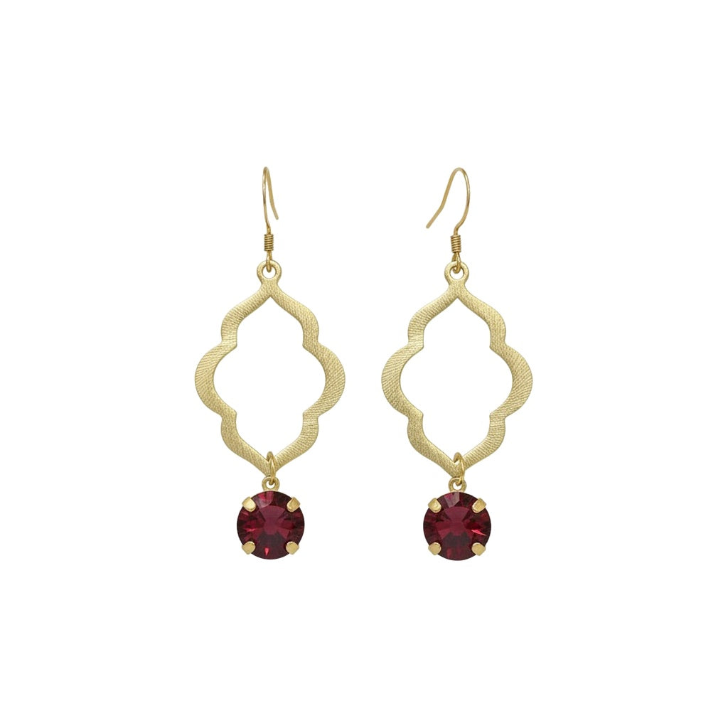 Scarlett Crystal & Gold Marquis Drop Earrings