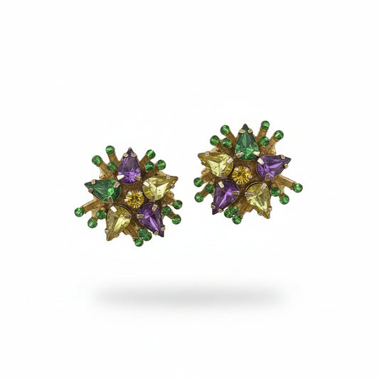 Mardi Gras Themed Stud Earrings - E19-4740