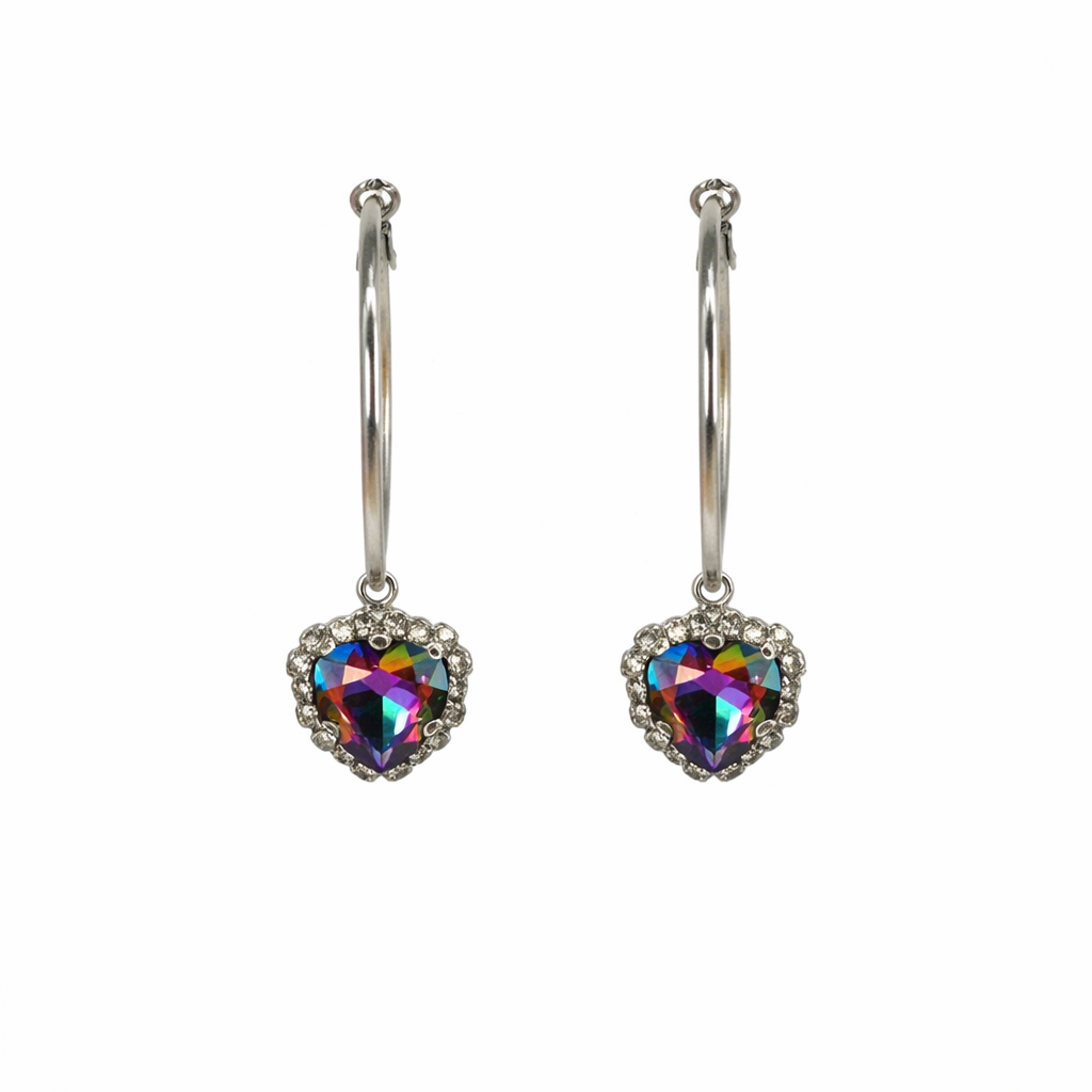 Volcano Heart Hoop Earrings