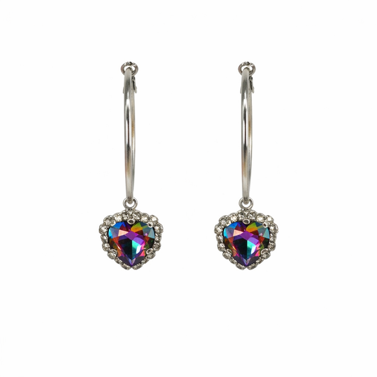Volcano Heart Hoop Earrings