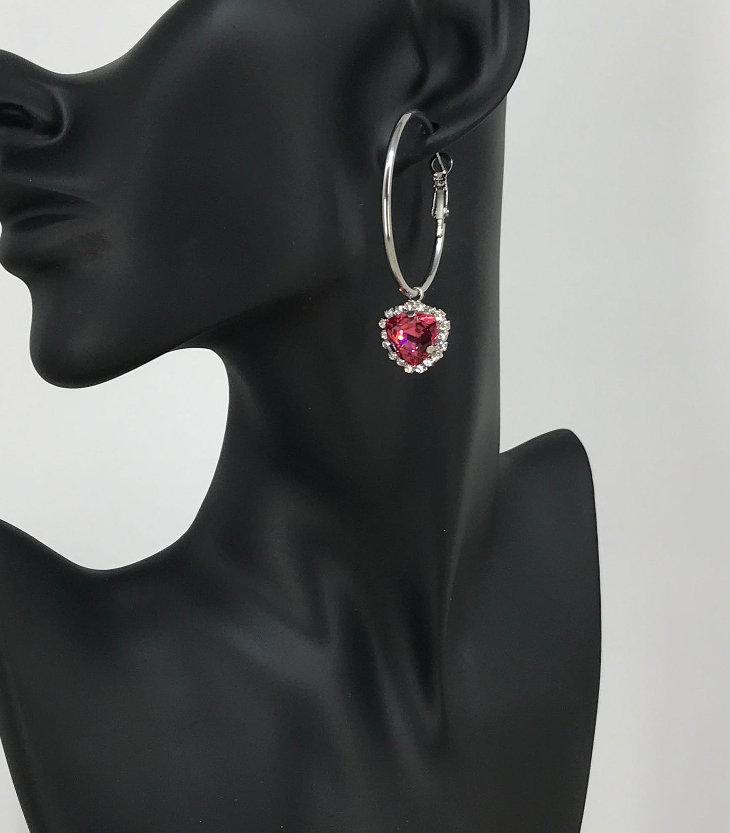 Hoop & Rhinestone Pendant Earrings - E19-4751