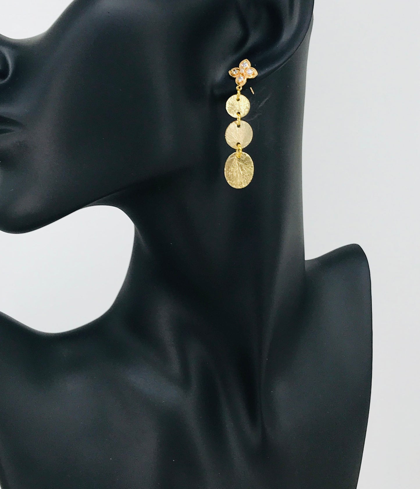 18K CZ Stud & Pendant Earrings - E19-4765