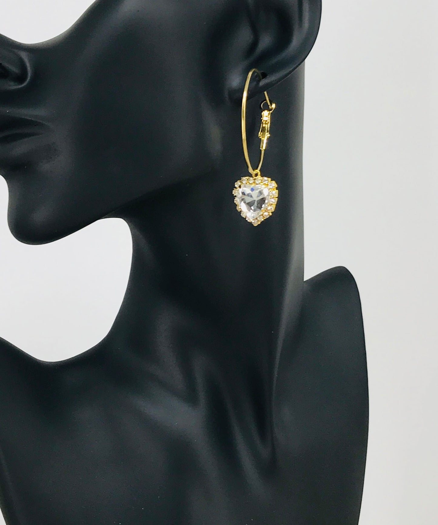 Hoop & Rhinestone Pendant Earrings