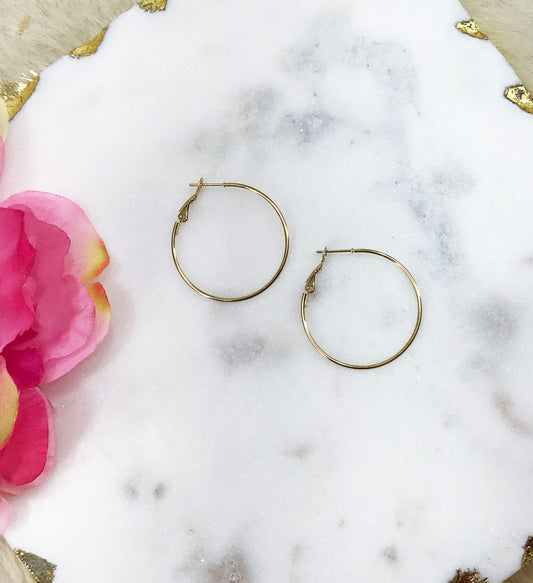 1" Thin Hoop Earrings