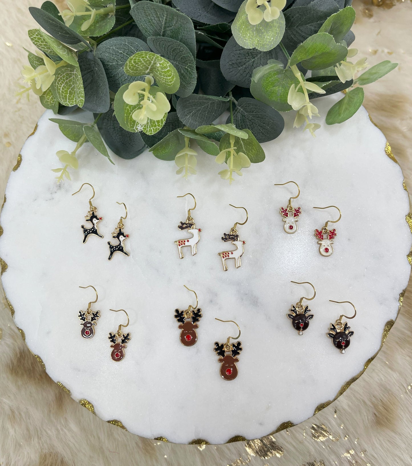 Reindeer Pendant Earrings