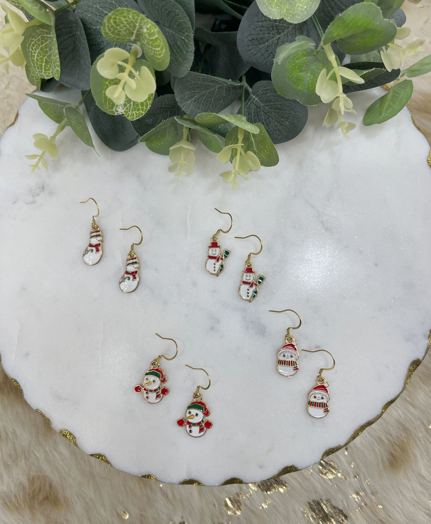 Snowman Pendant Earrings