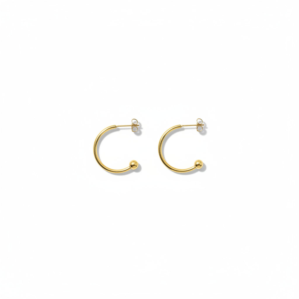 Modern Gold Open Hoop Stud Earrings