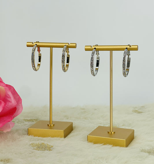 Small Rhinestone Hoops
