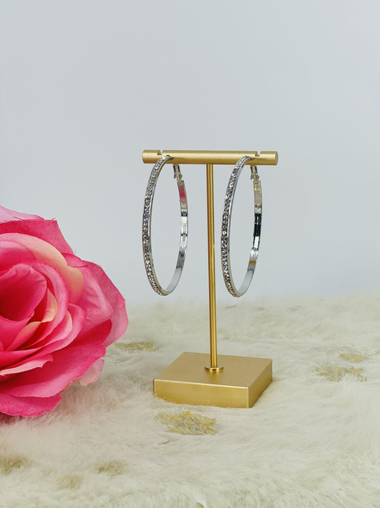 Large Rhinestone Hoops