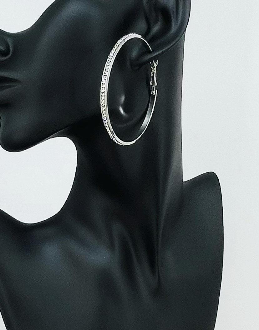 Large Rhinestone Hoops