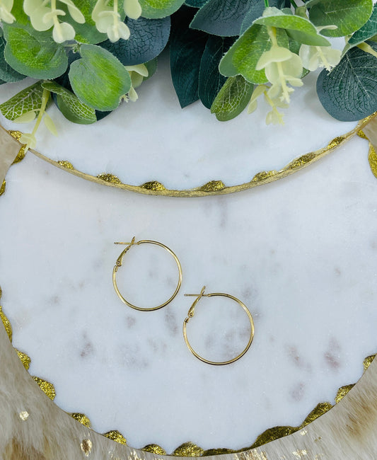 1.25" Gold Stainless Steel Hoops