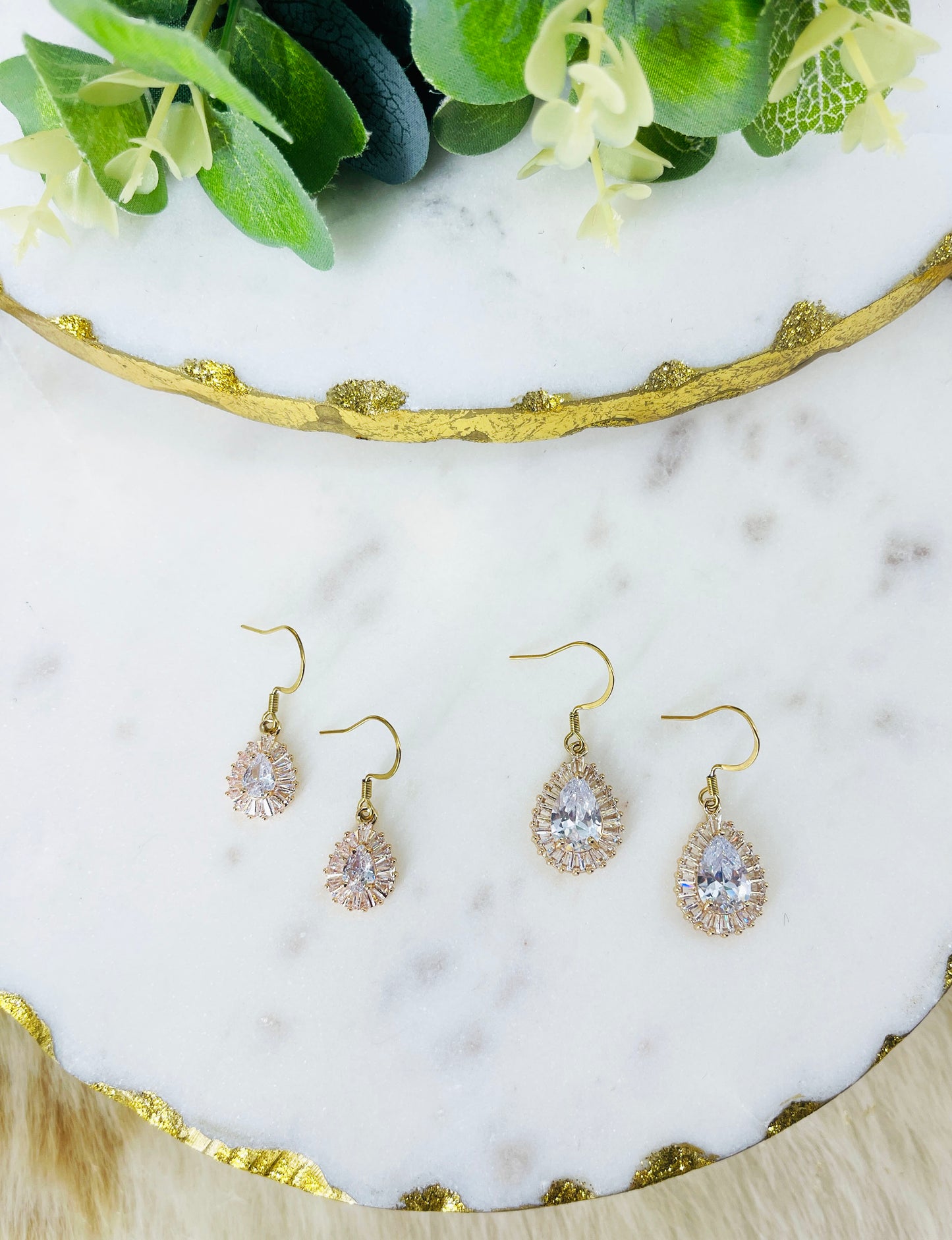 CZ Pendant Earrings