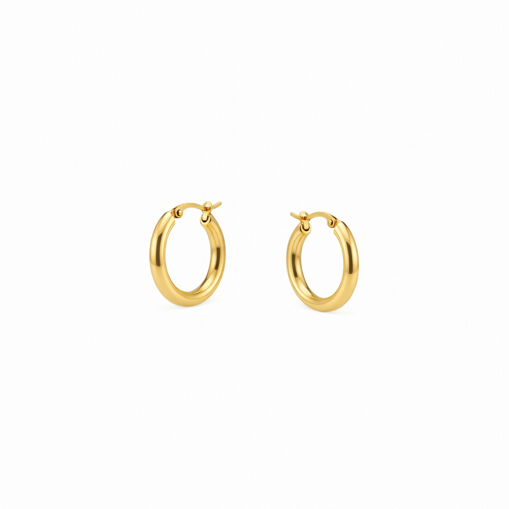 Gold Thick Hoop Earrings