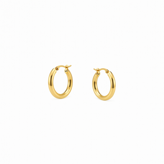 Gold Thick Hoop Earrings