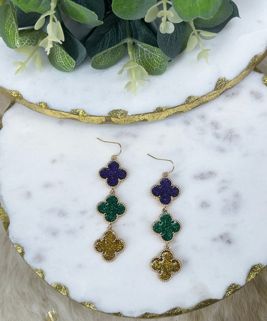 Mardi Gras Sparkle Earrings