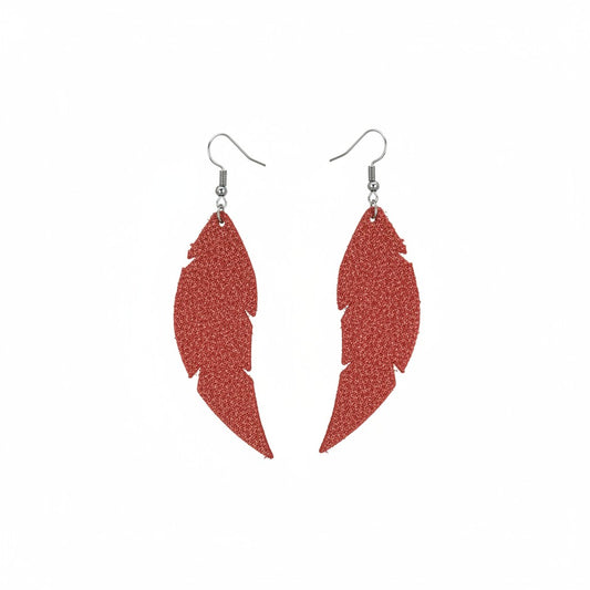 Coral Leather Earrings - E19-507