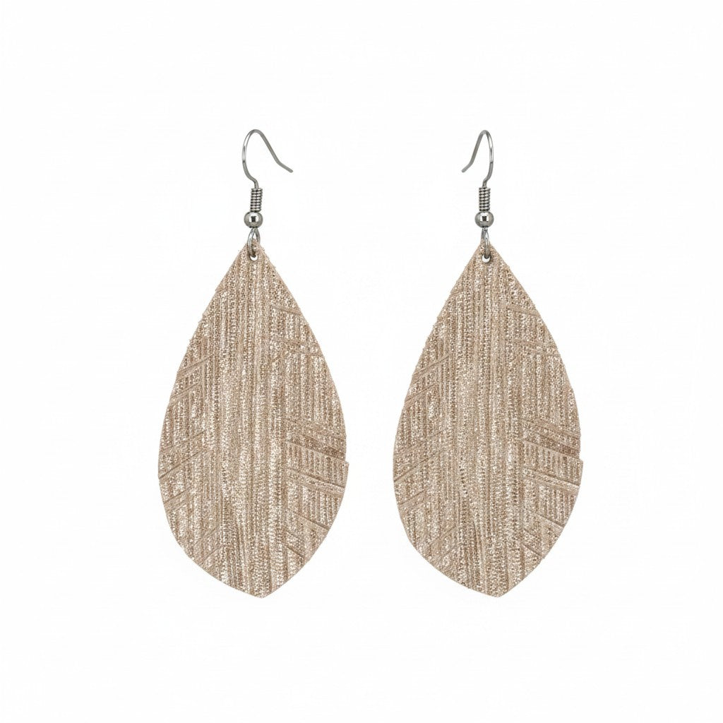 Pink Metallic Leather Earrings - E19-508