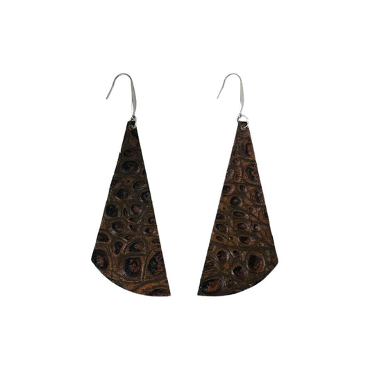 Cognac Chocolate Statement Drop Earrings