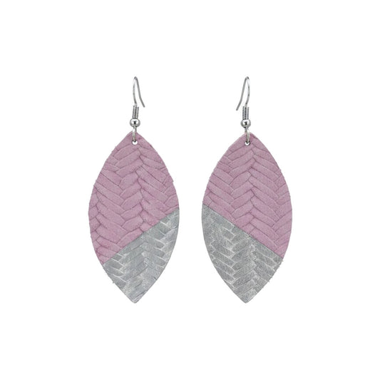 Purple Italian Leather Painted Earrings - E19-517