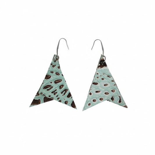 Mint Chocolate Chip Chevron Drop Earrings