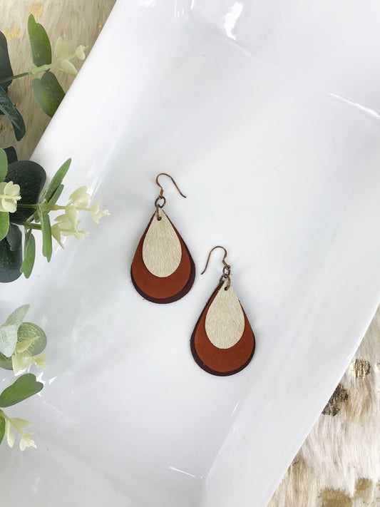Triple Layred Genuine Leather Earrings - E19-646