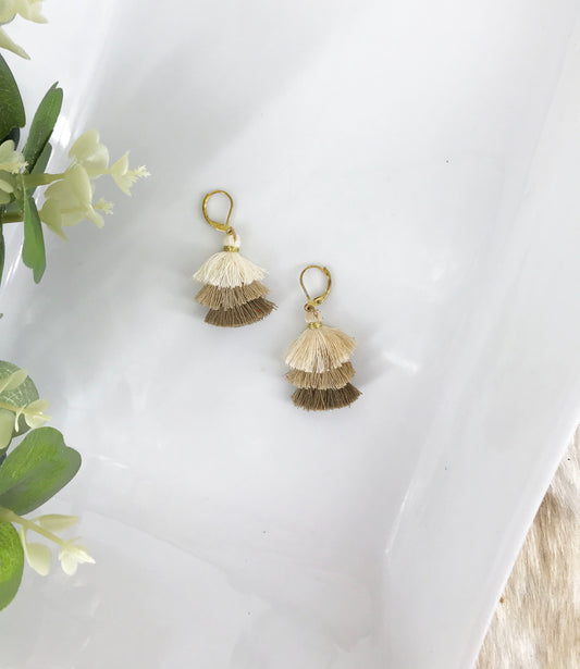 Tri-Colored Tassel Earrings - E19-650