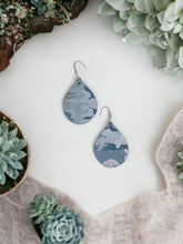 Load image into Gallery viewer, Denim Metallic Camo Leather Earrings - E19-679