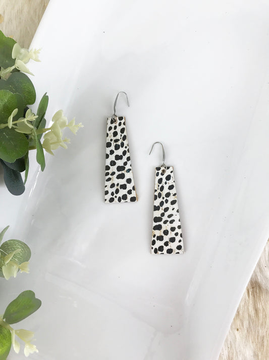 Black Cheetah Genuine Cork Leather Earrings - E19-686