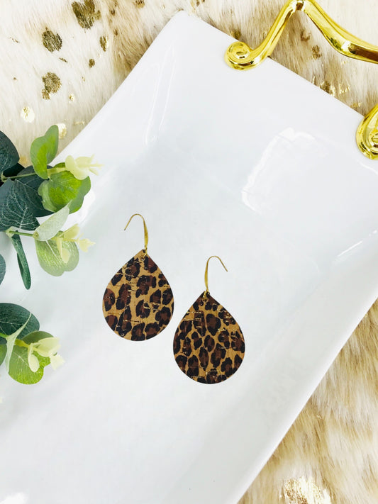 Baby Cheetah Cork Leather Earrings - E19-687