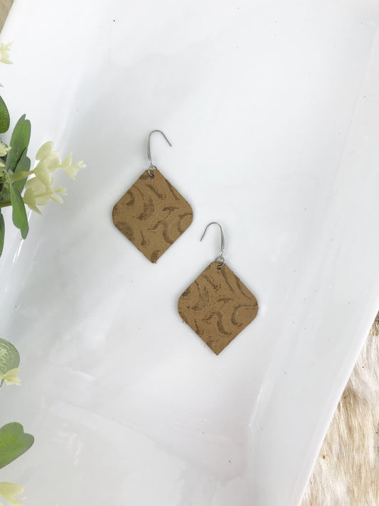 Genuine Embossed Leather Earrings - E19-761