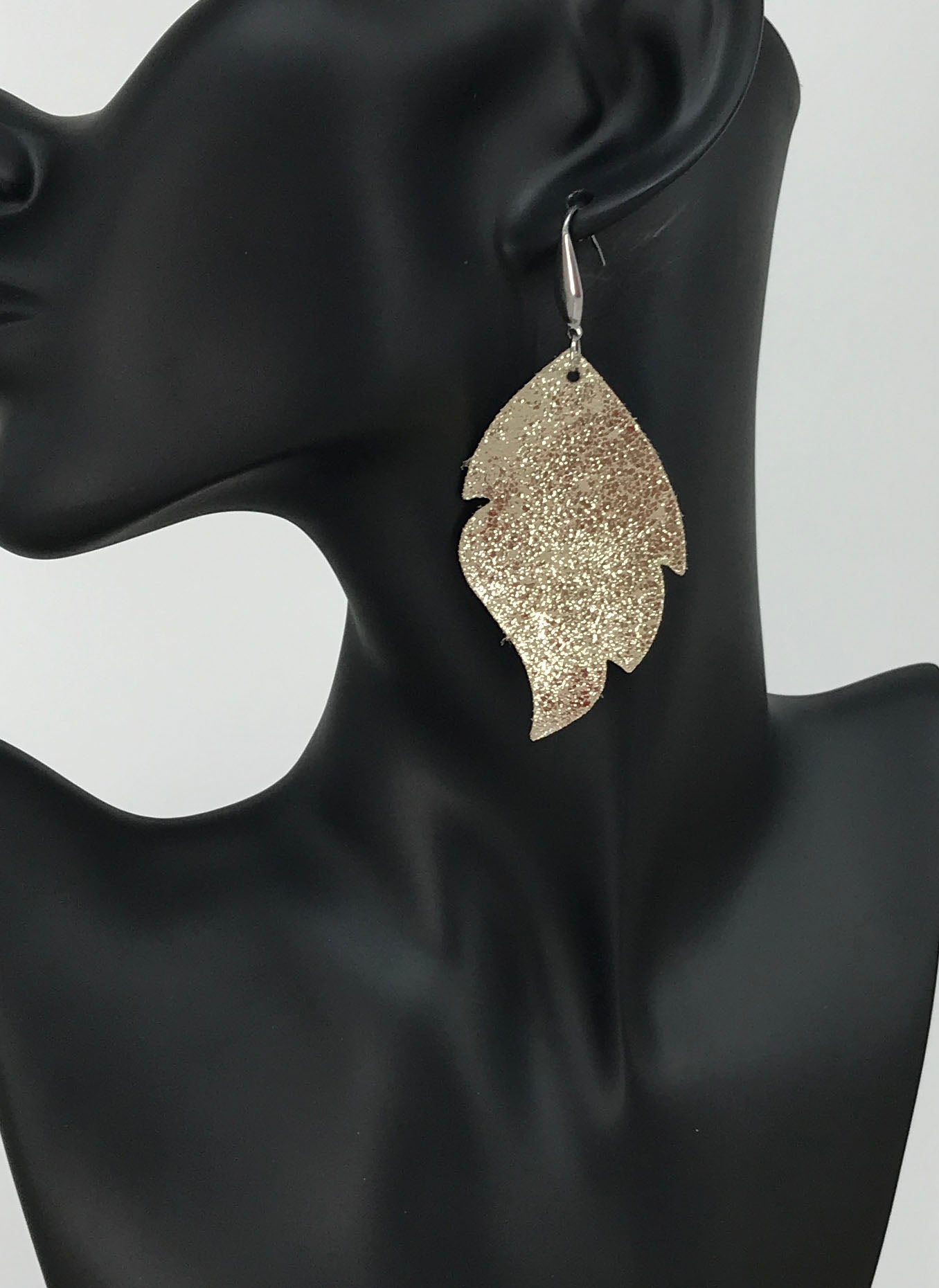 Genuine Platinum Leather Earrings - E19-779