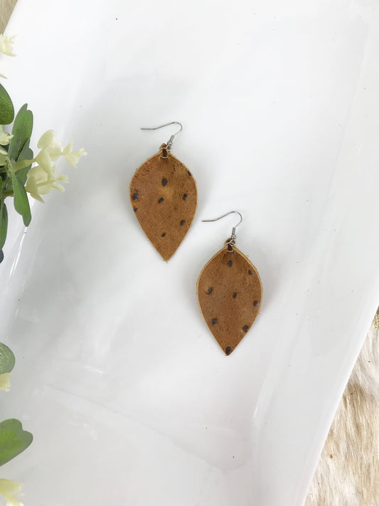 Genuine Ostrich Leather Earrings - E19-808