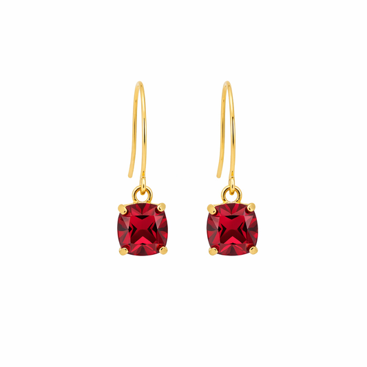 Dark Pink Crystal Drop Earrings