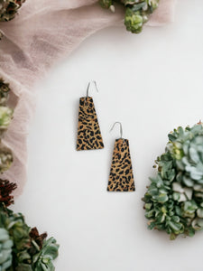 Spotted Cheetah Cork Leather Earrings - E19-865