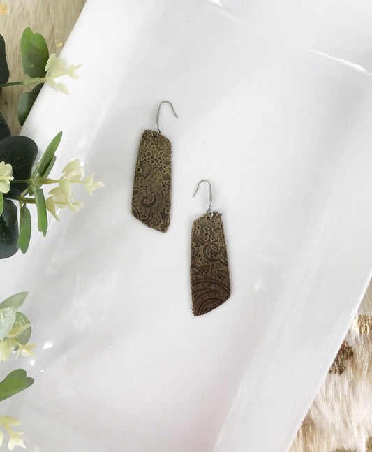 Genuine Embossed Leather Earrings - E19-867