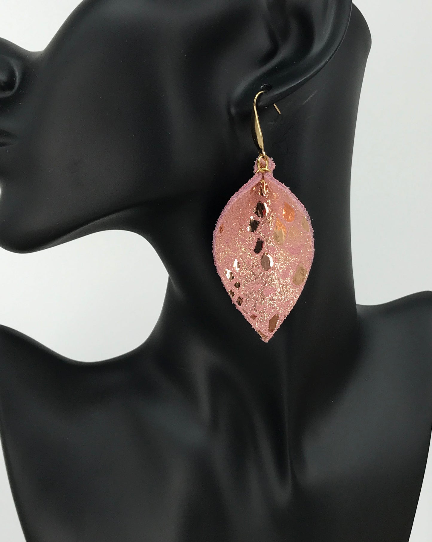 Rose Gold Genuine Leather Earrings - E19-873