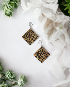 Spotted Cheetah Cork Leather Earrings - E19-900