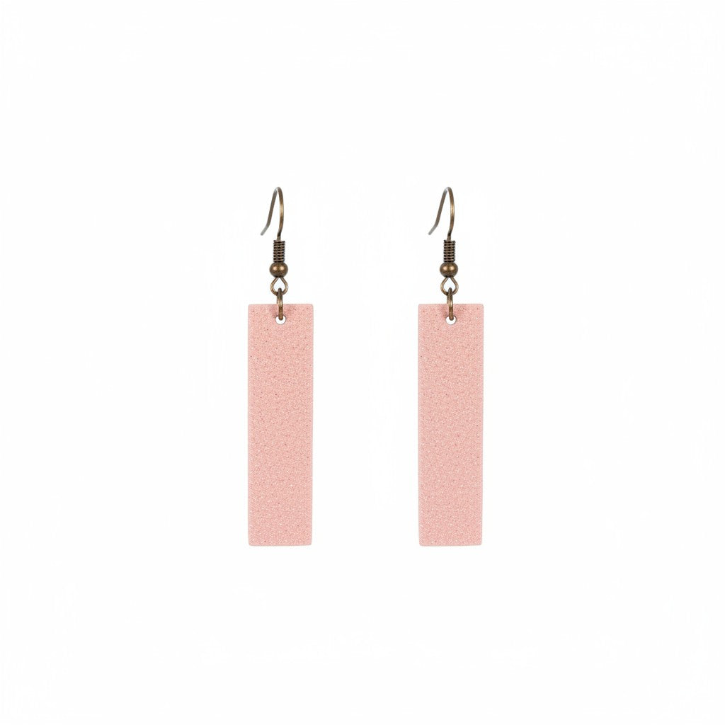 Pink Lemonade Dazzle Bar Leather Earrings