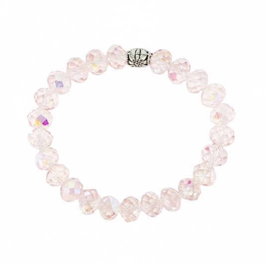 Pink AB Glass Bead Stretchy Bracelet